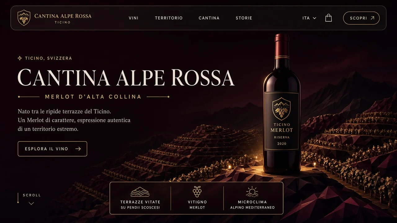 Cantina Alpe Rossa — vino ticinese (concept)